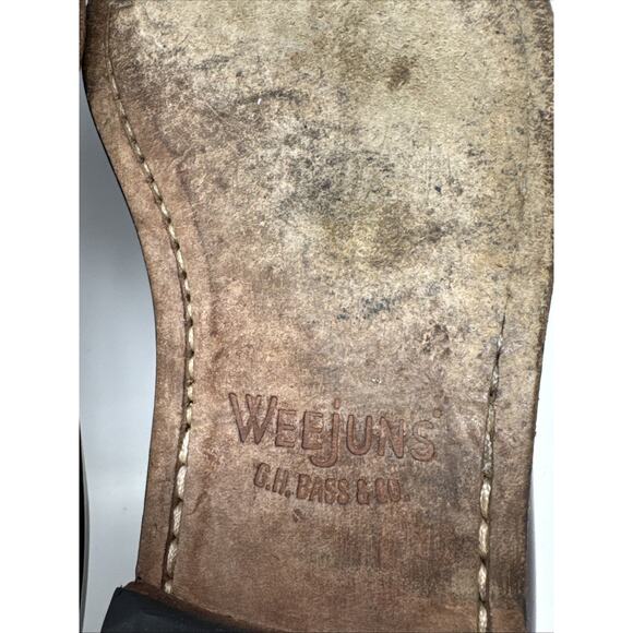 GH Bass Shoes Mens Size 10.5D Walter Burgundy Weejuns Penny Loafers Slip On - Picture 15 of 16